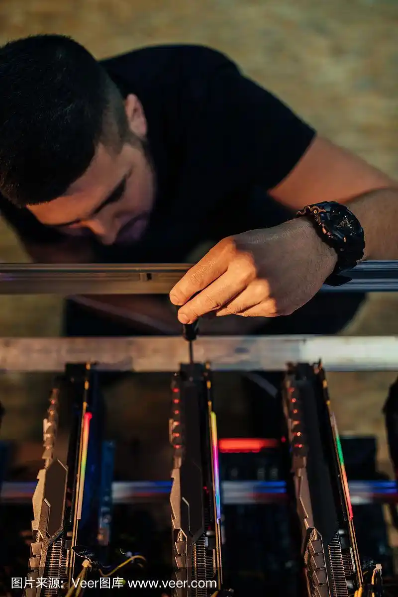 An intricate view of a fully assembled mining rig, highlighting components for optimal performance